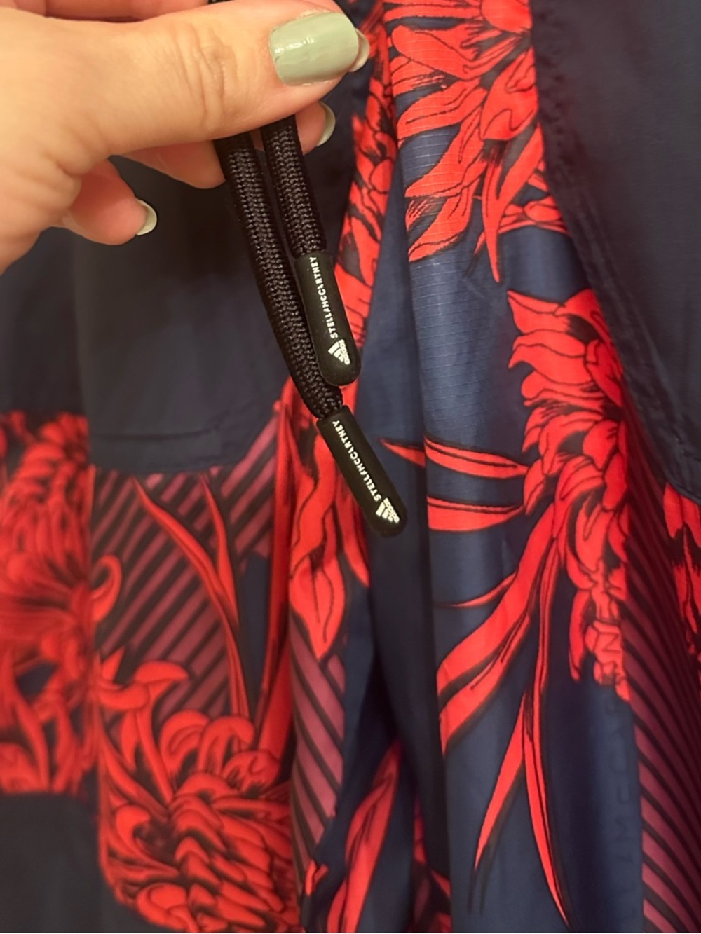 Adidas x Stella McCartney Navy and Red Floral Track Jogger Pants - Picture 4 of 12